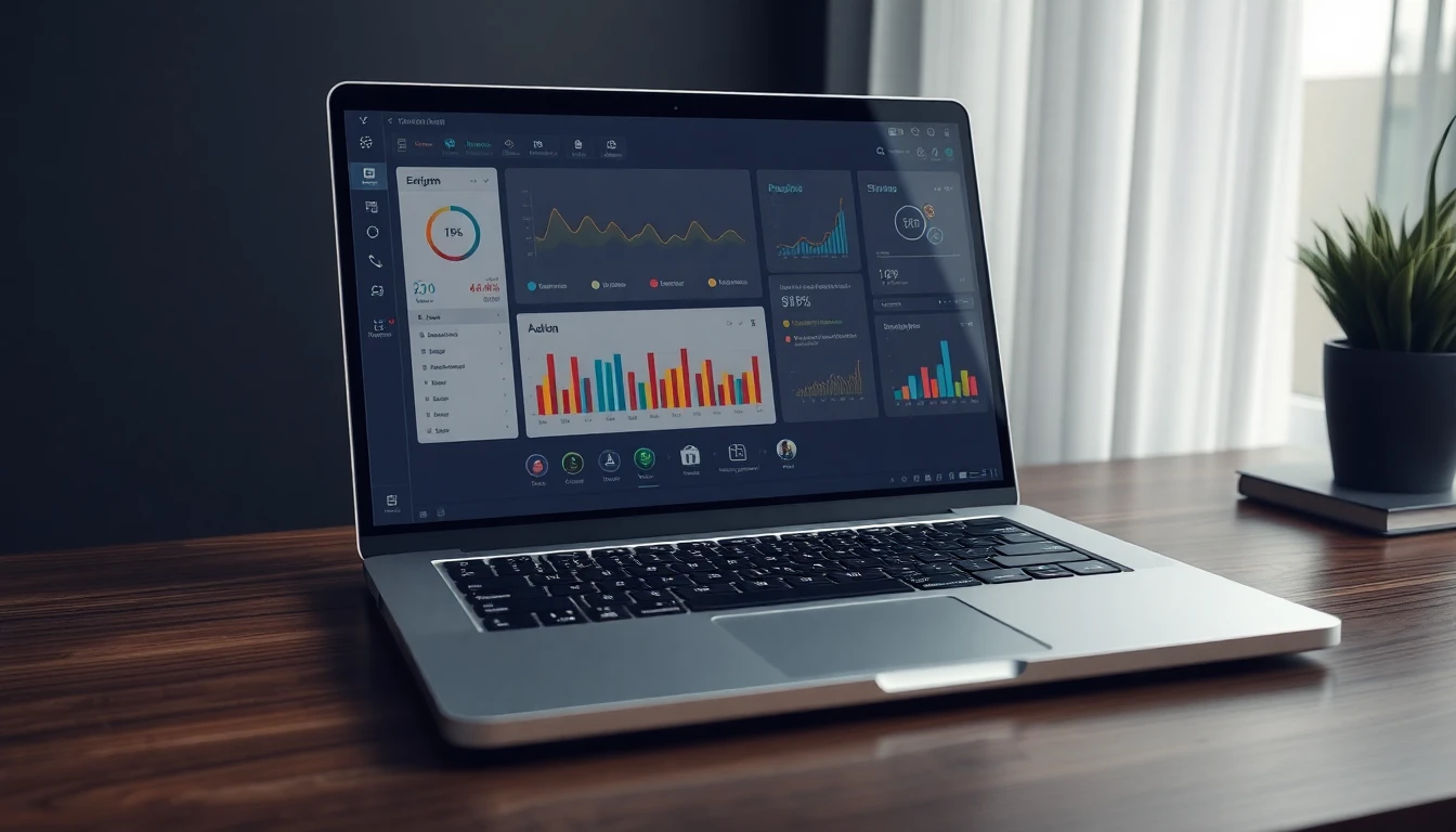 Sauberes Dashboard unserer Software auf einem Laptop